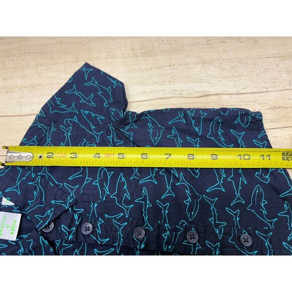 Peanut & Ollie Boys Short Sleeve Shark-Print Shirt Button Down Size: 6/9 M - Picture 8 of 8